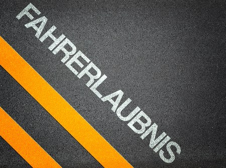 German FahrerlaubnisText Writing Road Asphalt Word Floor Groundの写真素材