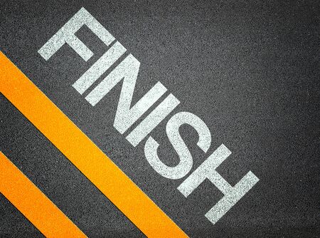 finish Text Writing Road Asphalt Word Floor Groundの写真素材