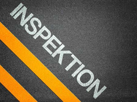 German Inspektion Inspection  Text Writing Road Asphalt Word Floor Groundの写真素材