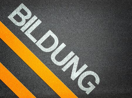 German Bildung Education Text Writing Asphalt Roadの写真素材