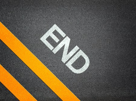 End Text Writing Road Asphalt Word Floor Groundの写真素材