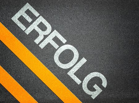 German Erfolg Success Text Writing Road Asphalt Word Floor Groundの写真素材