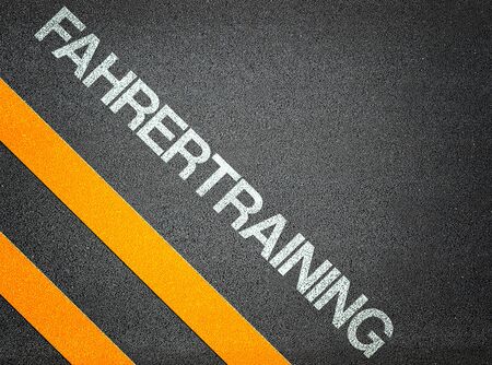 Fahrertraining Text Writing Road Asphalt Word Floor Groundの写真素材
