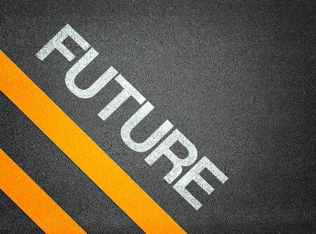 Future Text Writing Road Asphalt Word Floor Groundの写真素材