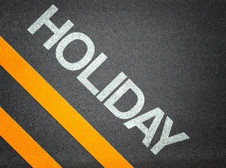 Holiday Text Writing Road Asphalt Word Floor Groundの写真素材