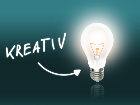 Kreativ Bulb Lamp Energy Light turquoise Background Ideaの写真素材