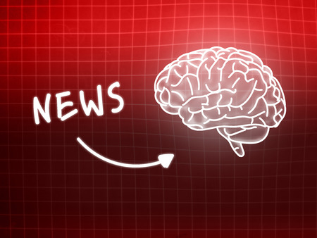 News brain background knowledge science blackboard red lightの写真素材