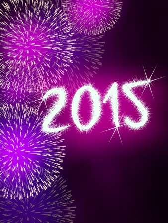 colorful impressive fireworks happy new year celebration pinkの写真素材