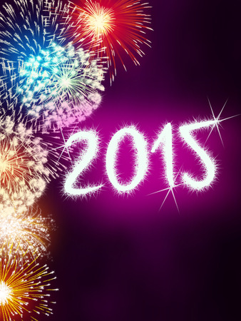 colorful impressive fireworks happy new year celebrationの写真素材
