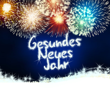 colorful impressive fireworks happy new year celebrationの写真素材