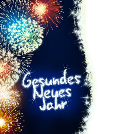 colorful impressive fireworks happy new year celebrationの写真素材