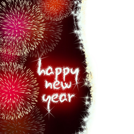 colorful impressive fireworks happy new year celebrationの写真素材