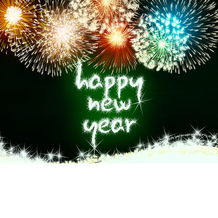 colorful impressive fireworks happy new year celebrationの写真素材