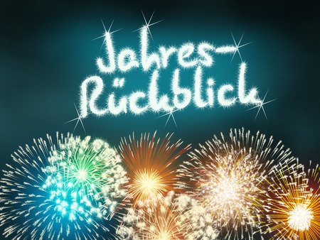 JahresrÃ¼ckblick year in review firework new year  turquoiseの写真素材