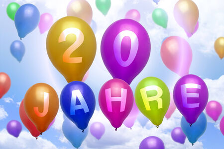 German 20 years balloon colorful balloons partyの写真素材