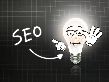SEO Bulb Lamp Energy Light blackboard Background Ideaの写真素材