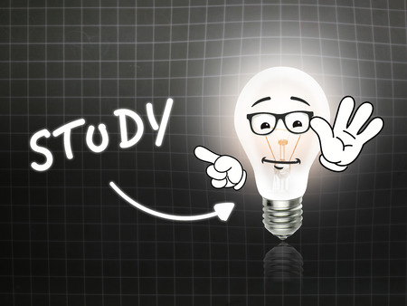 Study Bulb Lamp Energy Light blackboard Background Ideaの写真素材