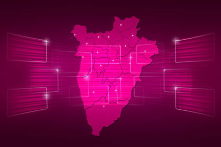 Burundi Map World map News Communication delivery pinkの写真素材