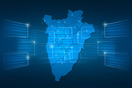 Burundi Map World map News Communication delivery blueの写真素材
