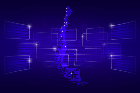 Chile Map World map News Communication delivery blueの写真素材