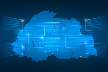 Bhutan Map World map News Communication delivery blueの写真素材