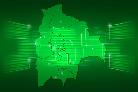 Bolivia Map World map News Communication delivery greenの写真素材