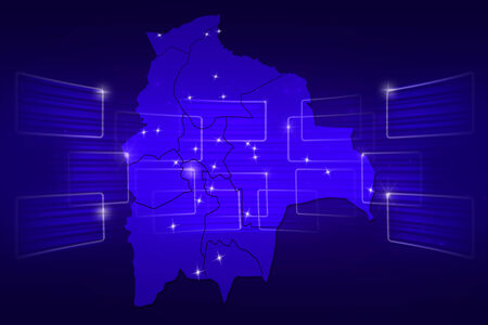 Bolivia Map World map News Communication delivery blueの写真素材