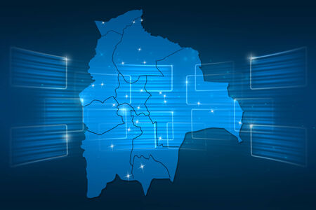 Bolivia Map World map News Communication delivery blueの写真素材