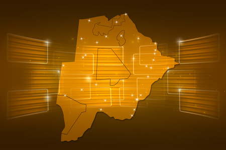 Botswana Map World map News Communication delivery yellow goldの写真素材