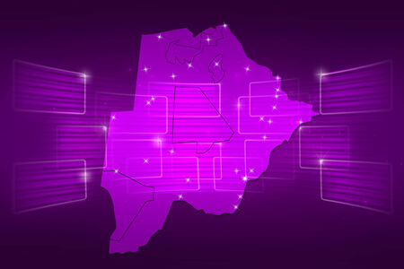 Botswana Map World map News Communication delivery purpleの写真素材