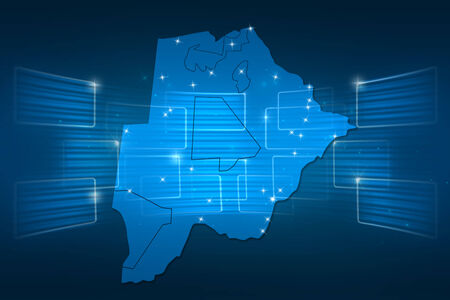 Botswana Map World map News Communication delivery blueの写真素材