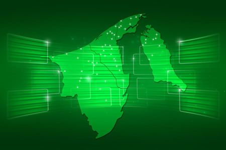 Brunei Map World map News Communication delivery greenの写真素材