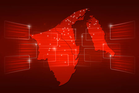 Brunei Map World map News Communication delivery redの写真素材