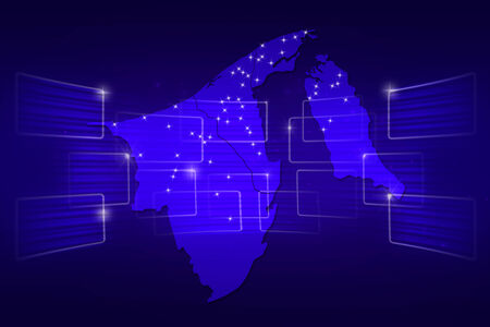 Brunei Map World map News Communication delivery blueの写真素材