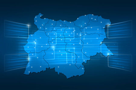 Bulgaria Map World map News Communication delivery blueの写真素材
