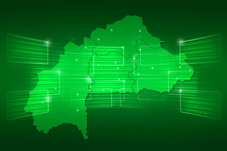 Burkina Faso Map World map News Communication delivery greenの写真素材
