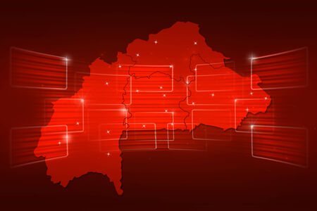 Burkina Faso Map World map News Communication delivery redの写真素材