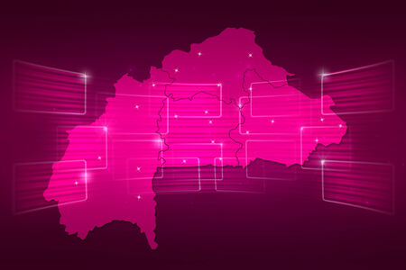 Burkina Faso Map World map News Communication delivery pinkの写真素材