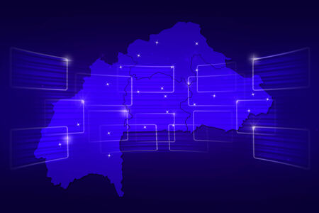 Burkina Faso Map World map News Communication delivery blueの写真素材