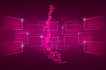 Chile Map World map News Communication delivery pinkの写真素材