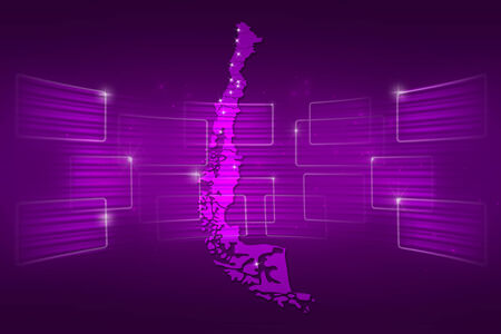 Chile Map World map News Communication delivery purpleの写真素材