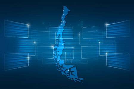 Chile Map World map News Communication delivery blueの写真素材