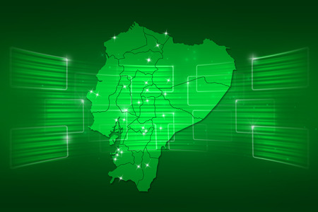 Ecuador Map World map News Communication delivery greenの写真素材