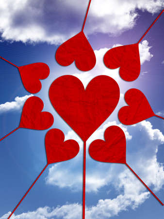 heart hearts love valentines day sky blue clouds marriage