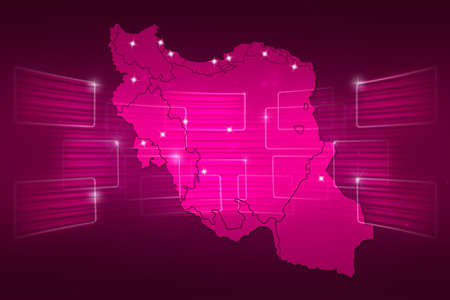 Iran Map World map News Communication delivery pinkの写真素材