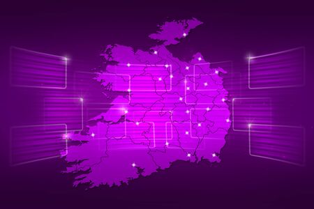 Israel Map World map News Communication delivery purpleの写真素材