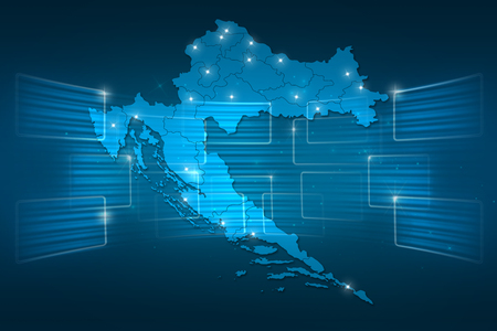 Croatia Map World map News Communication delivery blueの写真素材