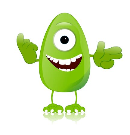 green monster character expressions funnyの写真素材