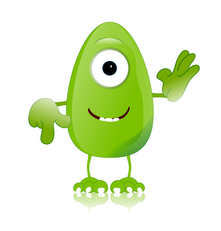 green monster character expressions funnyの写真素材