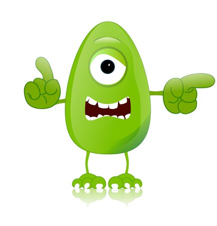 green monster character expressions funnyの写真素材